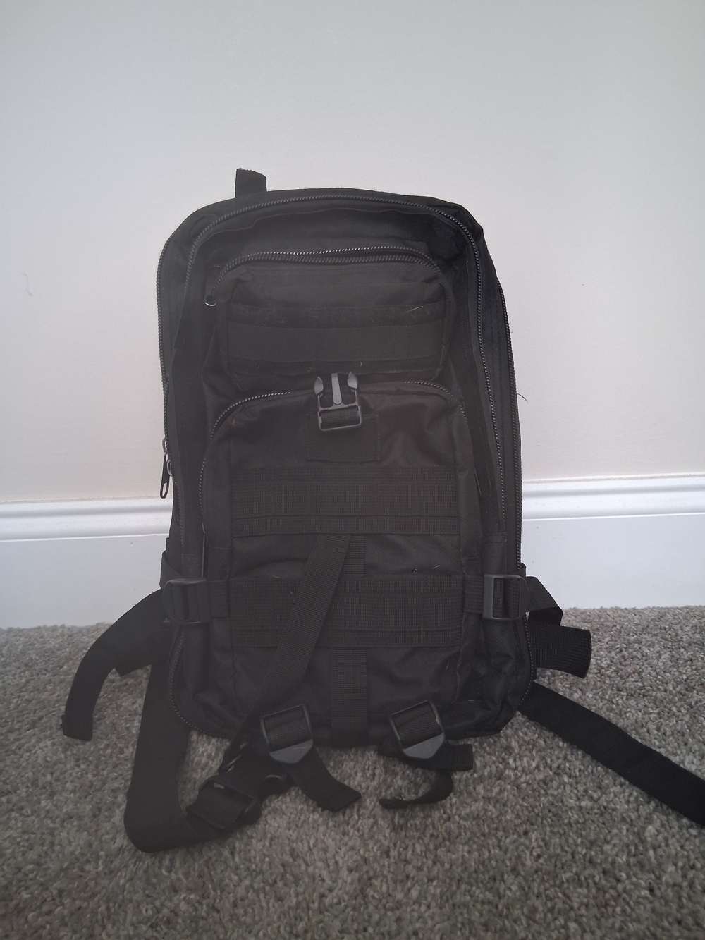 Black Tactical Men's Backpack -  30L Durable Everyday Carry Bag